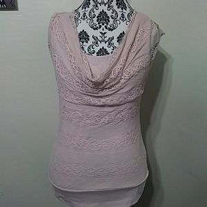 Heart Soul Pink Lace Tank Top
